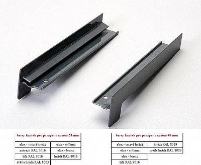 Pár venkovních hliníkových krytek PO OMÍTCE 140 - 180 mm 