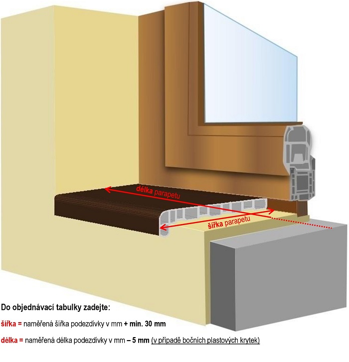 zaměření plastového parapetu_ExpoWin